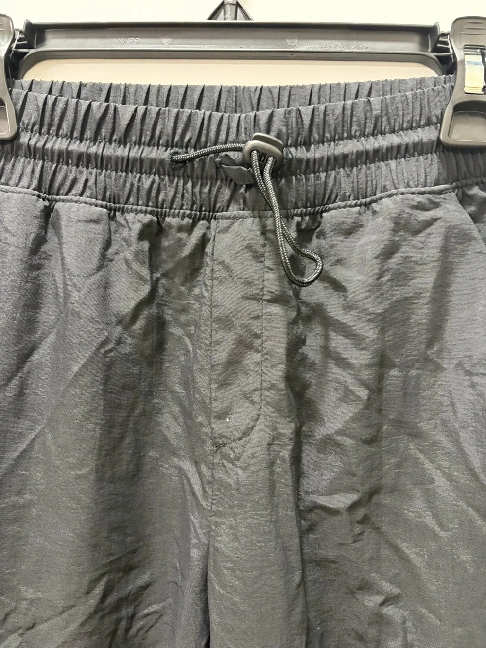 Kids Nylon Lightweight Black Cargo Jogger Pants - Casual Elastic Waist. Size 8